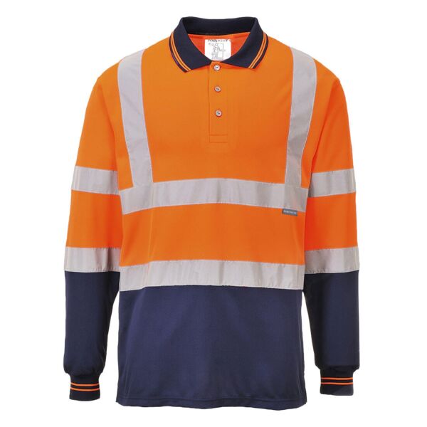 Hi-Vis Contrast Polo Shirt L/S  Thumbnail